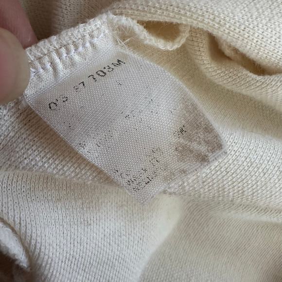 Vintage 80’s Levi’s polo medium ivory mens golf shirt long tail short sleeve - Picture 6 of 14
